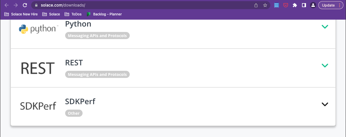 Solace SDKPerf Downlad