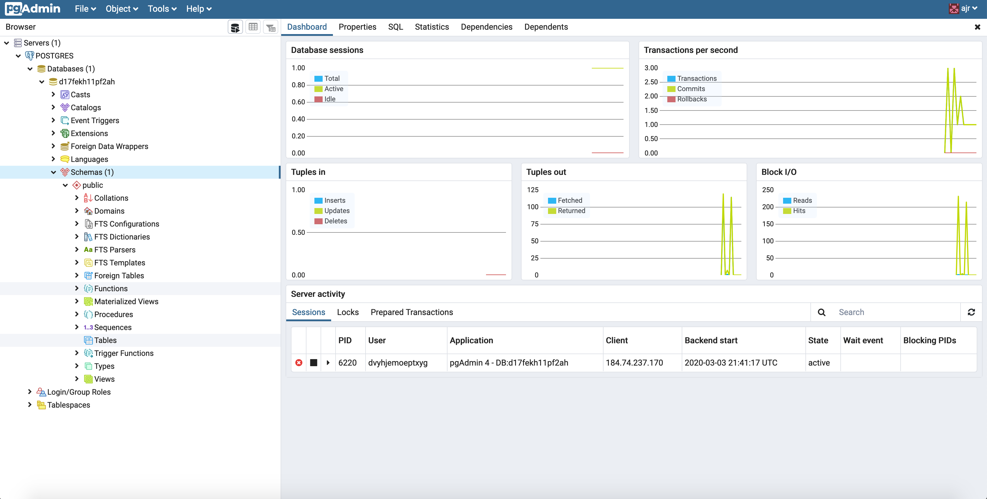 pgadmin4 default set